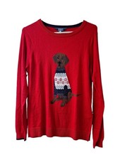New Joules Miranda Intarsia Labrador Crew Sweater US Sz 6 Fairisle Jumper Holida picture