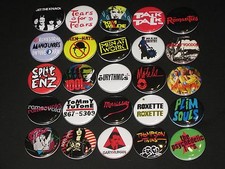 Assorted 80's New Wave Buttons /  Pins Set Of 25 Set B picture