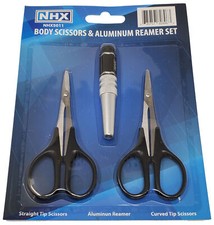 NEW NHX RC Body Curved / Straight Scissors & Aluminum Reamer 3-Piece Combo picture
