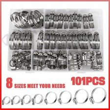 101-Pack Stainless Steel Hose Clamps - 8 Sizes All-in-One Premium Assortment picture