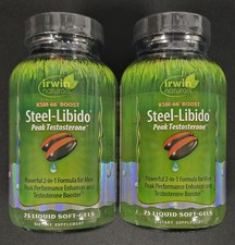 2X Irwin Naturals Steel Libido KSM-66 Boost 75 Soft-gels Exp 01/27+ picture