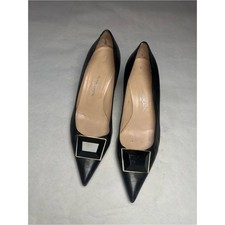 Vintage Atelier Mercadal Paris Black Leather Buckle Flats | Quiet Luxury Chic 39 picture