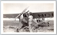 1938 Antique Real Photo Piper Cub Airplane La Junta Airport Colorado Auto 6x5.5 picture