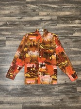Vintage 60s Van Heusen Button Up Shirt Mens Large Long Sleeve Moulin DAlfort Art picture