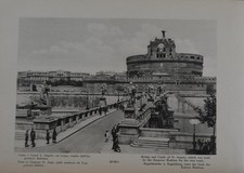 Antique Rome Italy View from St. Peter Vatican 1920 Art Print Original picture