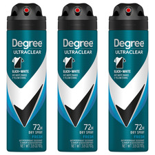 Degree Men UltraClear 72H Antiperspirant Dry Spray 3.8 oz 3-Pack picture