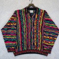 Coogi Australia 3D Knit 90's Sweater Men's XL Multicolor Mercerised Cotton picture