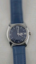 Mens 1980 Timex Marlin Mechanical Watch Deep Blue Sunburst Dial Model 28569 picture