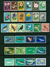 JAPAN 1961-67  Fauna and Flora - FLOWERS, BIRDS, FISH  sets  - MINT MNH  picture