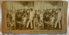 STEREOVIEW US ARMY HOSPITAL ALBUMEN PHOTO SPANAM WAR picture