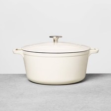 5qt Enameled Cast Iron Dutch Oven Cream - Hearth & Hand with picture