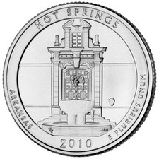 2010 Hot Springs P Quarter. ATB Series, Uncirculated From US Mint roll. picture