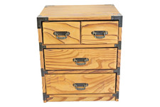 Japanese Vintage Yakisugi Cedar Small Tansu Chest Showa Cabinet Wooden Drawers ① picture