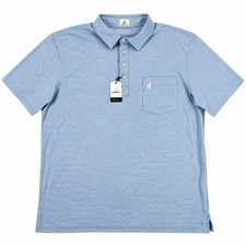 NWT Johnnie O Mens XL Hangin Out Heathered Polo Shirt Gulf Blue Stretch NEW picture