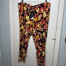 Attitudes by Renee Tropical Floral Pull-On Pants Womens 3X NWT Elastic Waist picture