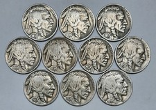 Lot of 10 FULL DATE Buffalo Nickels picture