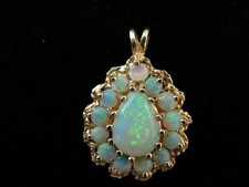 2.00Ct Pear Cut Natural Fire Opal Vintage Pendant 14K Yellow Gold 18