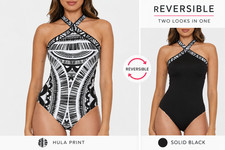Trina Turk Hula Reversible One Piece Swimsuit Women's Designer Swimwear picture