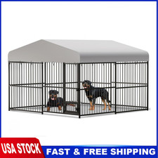 10X10X6FT Heavy Duty Dog Cage with Roof Large Outdoor Dog Kennel Safety Locks picture