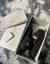 Balenciaga Men's Black Faux Fur Slide Slippers Slip-On Open Toe (US 7 - 13) picture