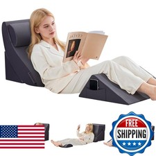 Paxato 4PCS Bed Wedge Pillow Set Grey picture