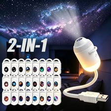 Hd Smart Dynamic 5d Holographic Night Light Projector, 2 In 1 Galaxy Night Light picture