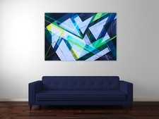 ShawNshawN Original painting HUGE 44x66 contemporary abstract geometric artwork picture