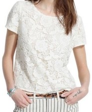 Madewell Meadowlace Lace Top Blouse Tee Ivory NEW NET Small picture