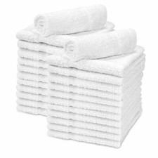 Wash Cloths 100% Cotton Baby Soft Body Fabric White Extra Absorbent Pack of 12 picture