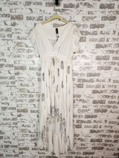 Boho High Low Maxi Dress White One Size Ruffle Eyelet Cottagecore Festival picture