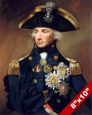 BRITISH ROYAL NAVY ADMIRAL LORD NELSON PORTRAIT PAINTING ART REAL CANVAS PRINT picture