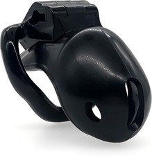 Men's Adjustable Chastity Device Cage & Briefs - Lightweight Resin Black Design picture