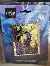 Pink À La Mode Maleficent Dragon Disney Stamp Pin ￼ picture