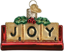 Ornaments Joyful Scrabble Glass Blown Ornaments for Christmas Tree picture