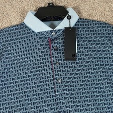 Greyson Monogram Polo Shirt Maltese Blue MSP25K47 Mens Medium New With Tags picture