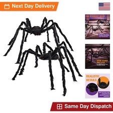 JOYIN 2 Pack 5 Ft Halloween Black Hairy Spider Outdoor Decorations Yard Decor picture