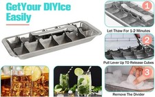 Metal Ice Cube Trays, Stainless Steel Ice Cube Trays, 18-Slot Ice Cube Tray with picture