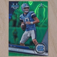 Drake Maye 2023 1st Bowman Chrome University Green Lava /99 picture
