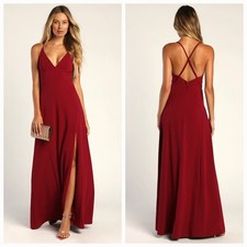 New Lulus Carried by Romance Berry Red Sleeveless Maxi Dress - XL picture