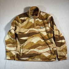 L.L. Bean Sweater Mens XL Slightly Fitted Boulder Abstract Mountain Snap Fleece picture