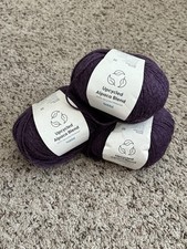 Hobbii Upcycled Alpaca Blend Purple #10  - Lot Of 3 New And Partially Used picture