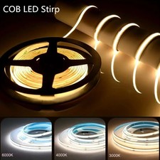 COB LED Strip Lights Flexible Tape Lights Home DIY Lighting Cold White 8mm Wide picture