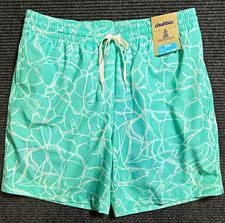Chubbies The Pool Parties Men's Swim Trunks M Green/White Abstract 7