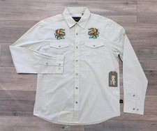 Howler Brothers Gaucho Snapshirt Valley Monster Beige Mens M NWT Collector picture