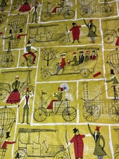 Vintage 1950s Transport Themed Curtains~Cotton picture