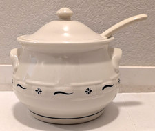 Longaberger Woven Traditions Soup Tureen with Lid & Ladle - Mint Condition picture