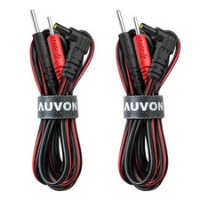 AUVON Premium TENS Unit Electrode Lead Wires for 2mm Pin Pads, 2 Black picture