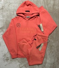 essentials coral hoodie and pants set picture