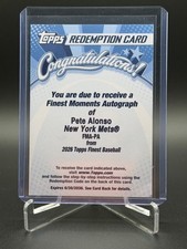 2026 Topps Finest - Pete Alonso - Finest Moments Autographs #FMA-PA [UNREDEEMED] picture