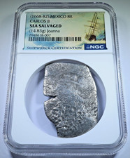 NGC 1668-1682 Joanna Shipwreck Mexico 8 Reales Genuine 1600s Spanish Cob 8R Coin picture
